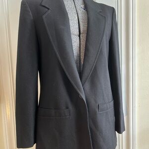 Vtg Pendleton 100% Virgin Wool Black Blazer Size 10 Large Academic Classic